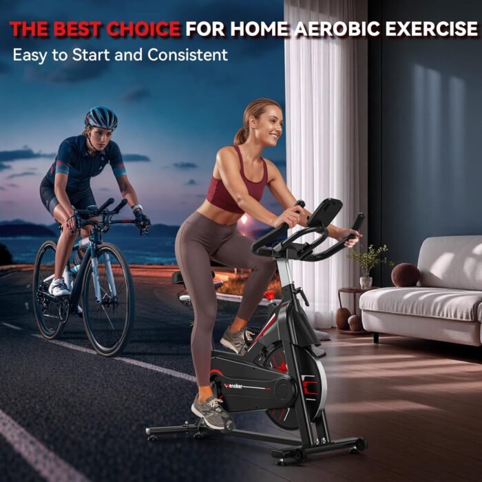 Exercise Bike, WENOKER Stationary Bike for Home, Indoor Bike with Whisper Quiet, Heavy Flywheel and Upgraded Digital Display - Image 9