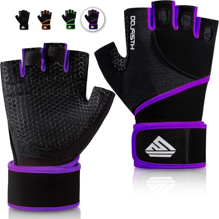 Workout Gloves Gym Gloves Weight Lifting Gloves for Men Women with Full Palm Pad,Strong Wrist Wraps Support,Enhanced Grip,for Fitness,Training,Weightlifting,Exercise - Image 2