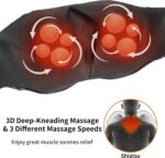 Electric Shiatsu Neck and Back Massager with Heat, 3D Shoulder Massager, Deep Tissue Kneading Massage Pillow for Leg, Body Muscle Pain Relief, Gifts for Men,Women,Mom & Dad (NOT Cordless) - Image 7