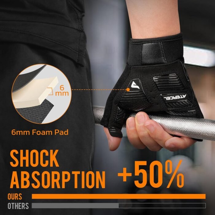 ATERCEL Gym Workout Gloves for Men and Women, Weight Lifting Gloves with Excellent Grip, Lightweight Fitness Gloves for Training, Cycling, Pull Ups, Exercise, Climbing, Rowing and Weightlifting - Image 4