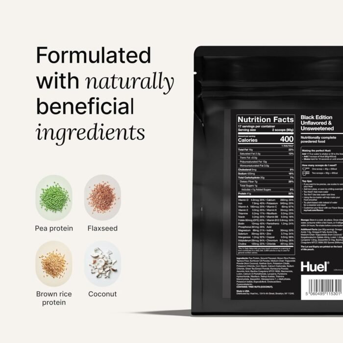 Huel Black Edition | Chocolate 40g Vegan Protein Powder | Nutritionally Complete Meal | 27 Vitamins and Minerals, Gluten Free | 17 Servings | Scoop not Included to Reduce Plastic - Image 3
