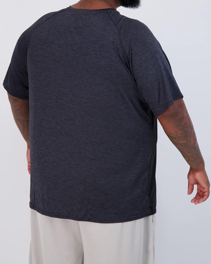 Real Essentials 3 Pack: Men’s Big & Tall Tech Stretch Long-Sleeve & Short-Sleeve Dry-Fit T-Shirt (3XT-5XT) - Image 4