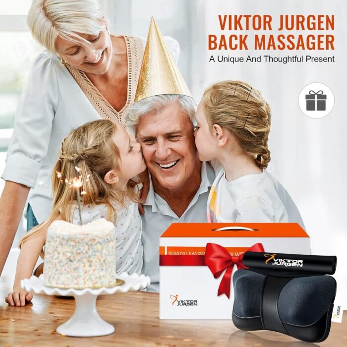 VIKTOR JURGEN Mothers Day Back Massager Gifts, Shiatsu Kneading Massager for Neck and Shoulder, Massage Pillow with Heat Relaxation Gifts for Women/Men/Dad/Mom/Fathers Day/Christmas - Image 9