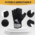 Workout Gloves for Men&Women,Full Palm Protection Weight Lifting Gym Gloves Half Finger Cycling Exercise Gloves with Wrist Wrap Support - Image 4