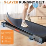 Under Desk Treadmill, 3.0HP Walking Pad with Handle Bar, Foldable Treadmills for Home Office, Running Machine with LED Display & Remote Control, Jogging Machine for Small Spaces - Image 6