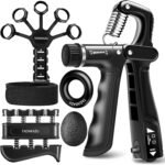 Grip Strength Trainer Kits (5 Pack), Forearm Strengthener with Adjustable Resistance, Grip Strength Tester, Finger Strengthener, Hand Gripper Strengthener for Muscle Building Injury Recover - Image 2