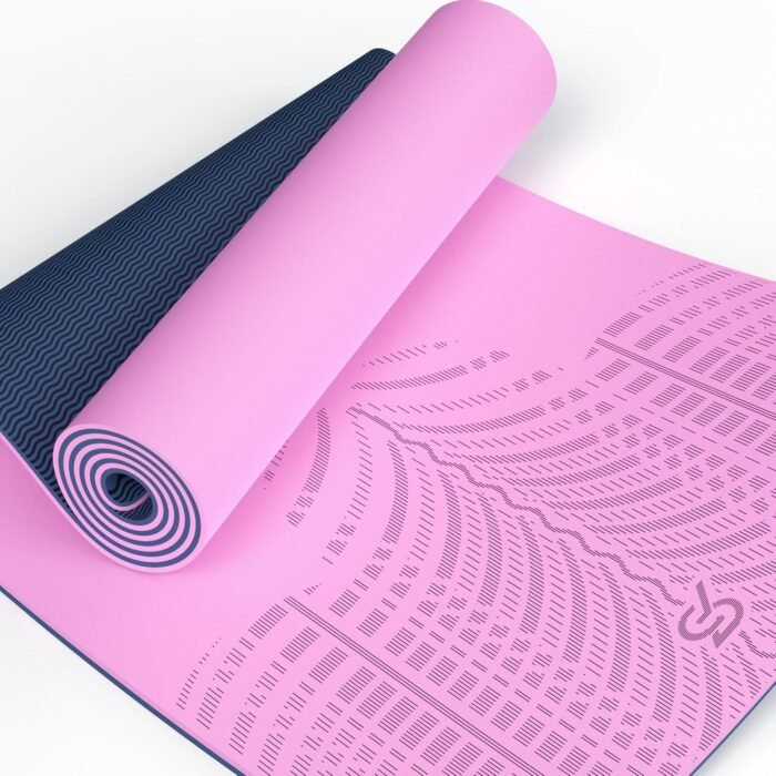 LOLLIPOP Thick Yoga Mat, Non-Slip Exercise Mat for Yoga, Pilates, Stretching Fitness & Exercise Mat with Easy-Cinch Carrier Strap - Image 2