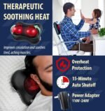 Zyllion Shiatsu Back and Neck Massager with Heat (FSA HSA Eligible) Cordless Rechargeable 3D Kneading 2-Speed Electric Deep Tissue Massage Pillow for Muscle Pain Relief on Shoulder, Leg, Foot ZMA-34RB - Image 8