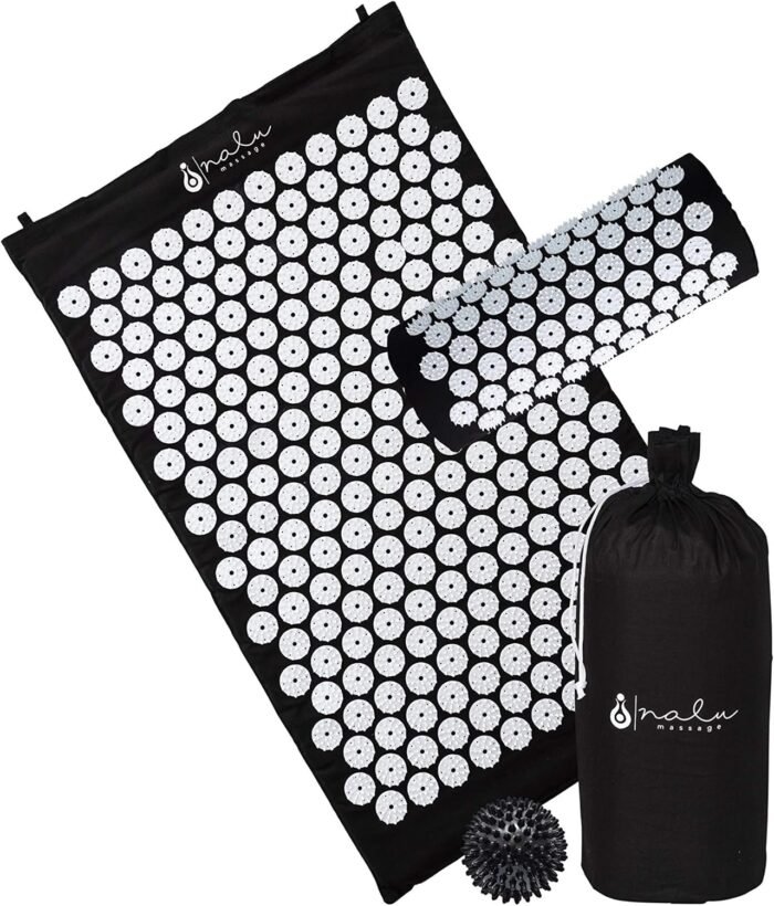Acupressure Mat and Pillow Set for Back and Neck Pain + Spiky Reflexology Ball - Ebook and Wall Chart- Massage at Home for Sciatica, Fibromyalgia, Plantar Fasciitis, Relaxation and Stress Relief - Image 2