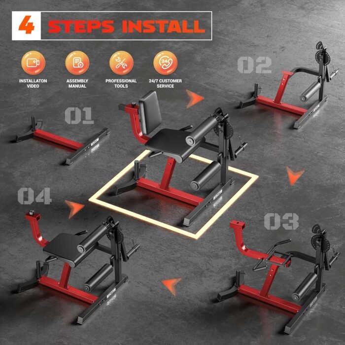 Leg Extension and Curl Machine, 4 in 1 Lower Body Workout Machine, Adjustable Leg Curl Machine with Plate Loaded, Leg Extension Machine with Exercise Bench, Home Gym Weight Machine, Z2 - Image 6