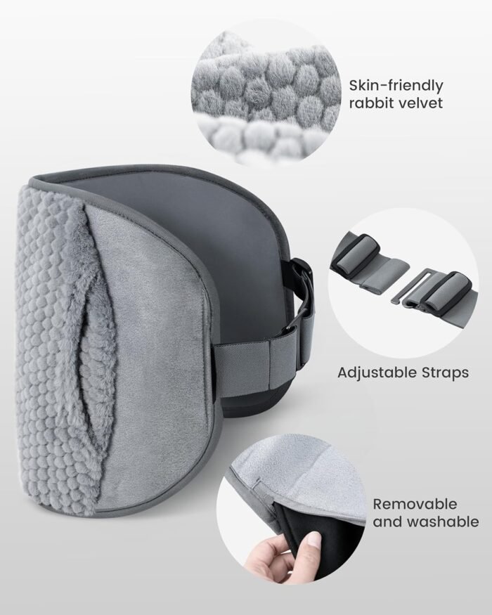 COMFIER Heating Pad with Massager for Back Pain,Extra Large Size Heating Pads for Cramps,Auto Shut Off,Wired Heated Waist Belt with 3 Vibration Modes,Gifts for Women Men,Grey - Image 7
