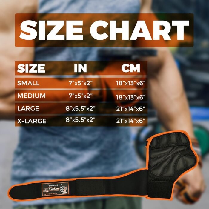 ESTREMO Workout Gloves for Men and Women, Weight Lifting Gym Gloves for Men with Excellent Grip & Wrist Wrap Support, Full Palm Protection for Weightlifting, Cycling, Training, Pull ups, Fitness - Image 7