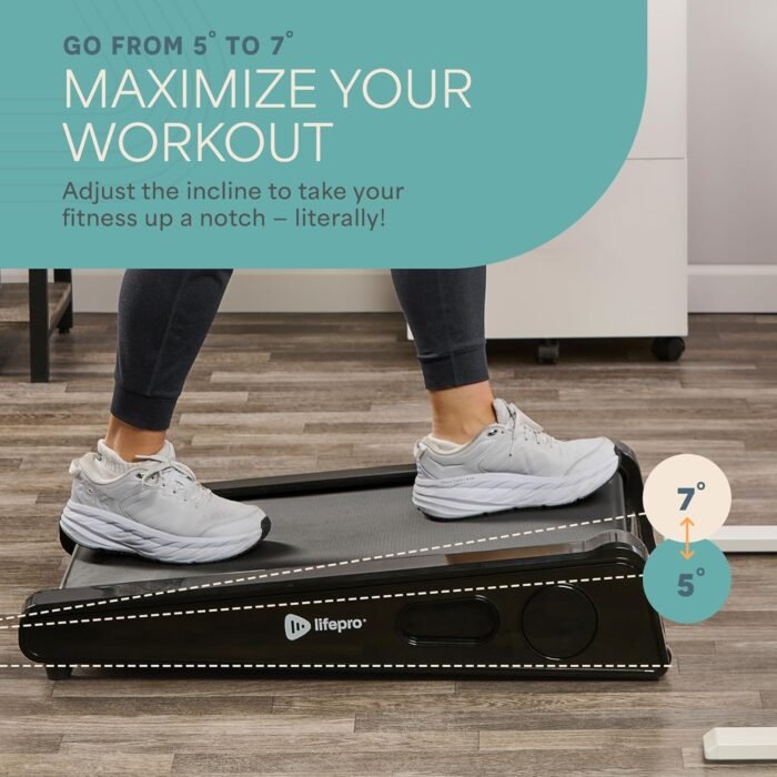 Lifepro Smallest Portable 30in Small Mini Walking Pad Treadmill Installation Free, Adjustable Incline, Under Desk Work Compact Treadmills for Home/Office - Max Load 220Lbs & Speed 3MPH - Image 8