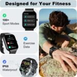 Smart Watch for Men Women, 1.96" Smartwatch (Answer/Make Call), IP68 Waterproof Fitness Tracker, 100+ Sport Modes, Heart Rate and Sleep Monitor, Pedometer, Smartwatches for Android iOS - Image 5