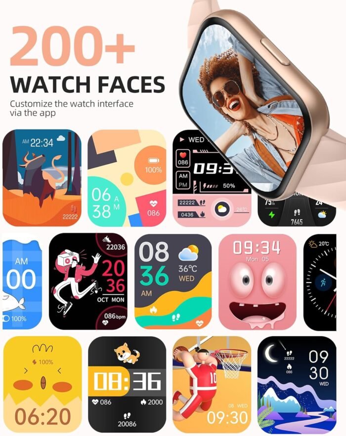 Parsonver Smart Watch, 5ATM Waterproof Swimming Watch, Fitness Activity Tracker with 110+ Sports Modes, Heart Rate/Sleep/SpO2/Calories Monitor, Pedometer, Fitness Watch for Android & iPhone, Rose Gold - Image 7