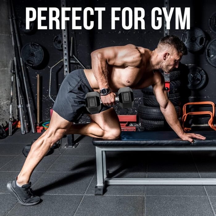 Iron Crush Hex Dumbbells - Heavy Duty PVC Coated Weights, Chrome-Plated Knurled Handles - Workout, Exercise, Lifting, Body Building Home Gym Training Gear - 3 Lb to 50Lb Options - Sold in Pairs - Image 6