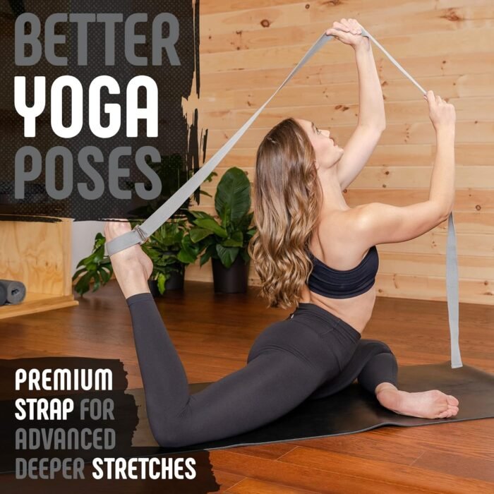 Gradient Fitness Yoga Strap, Friction-Less Easy-Feed Buckle, Super Soft Cotton/Polyester Blend Webbing, Free eGuide. (8 Feet) - Image 5