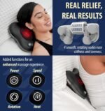 Zyllion Shiatsu Back and Neck Massager with Heat (FSA HSA Eligible) Cordless Rechargeable 3D Kneading 2-Speed Electric Deep Tissue Massage Pillow for Muscle Pain Relief on Shoulder, Leg, Foot ZMA-34RB - Image 7