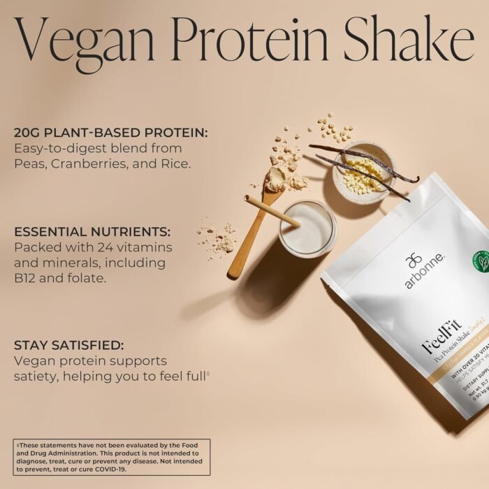 Arbonne Feelfit Pea Protein Shake - Daily Supplement Powder, Vegan Protein for Support of Overall Health, Energy and Well-Being, Vanilla - Image 3