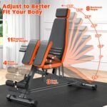 XDDIAS Roman Chair, Adjustable Weight Bench Back Extension Machine for Home Gym, 1000LBS All-in-One Sit Up Bench with Dumbbell Rack, Incline, Decline, and Flat Bench for Hyperextension, Core, Glute - Image 3