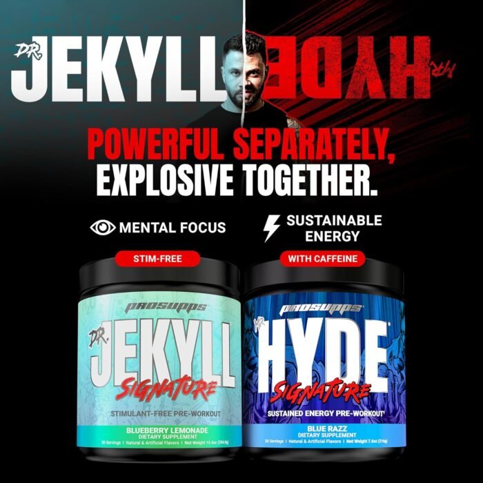 PROSUPPS Dr. Jekyll Signature Pre Workout Powder with Creatine - Stim-Free Preworkout Supports Focus & Endurance - Caffeine-Free Gym & Fitness Supplements (Blueberry Lemonade, 30 Servings) - Image 7