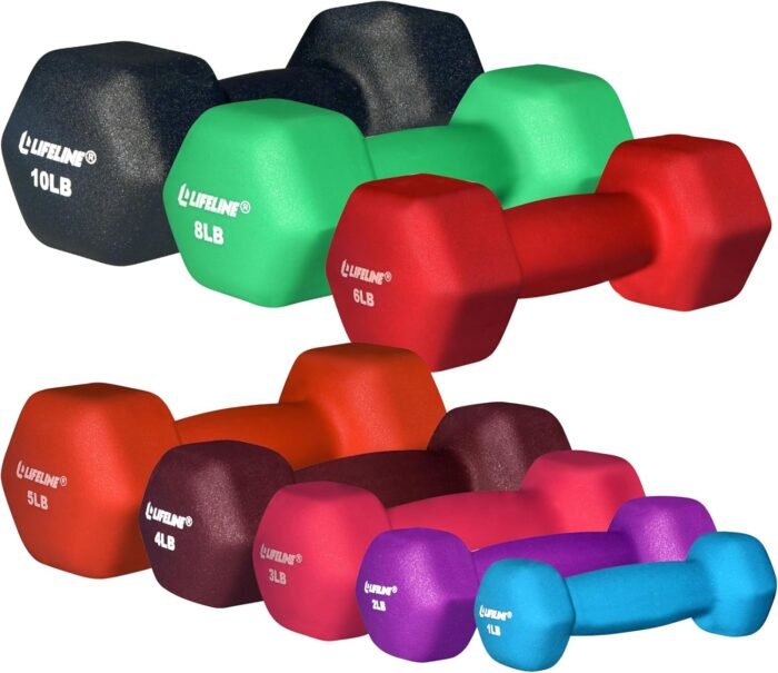 Lifeline Fitness Neoprene Dumbbell Weights - Premium Quality Equipment for Home Gym - Multiple Weight Options - Image 8