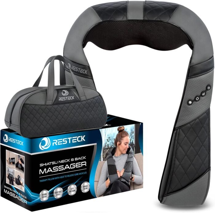 RESTECK Massagers for Neck and Back with Heat - Deep Tissue 3D Kneading Pillow, Electric Shiatsu Shoulder Massage, Foot, Legs,Body - Relieve Muscle Pain - Office, Home & Car - Image 2