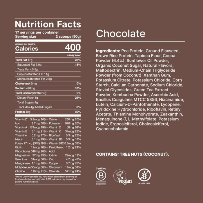 Huel Black Edition | Chocolate 40g Vegan Protein Powder | Nutritionally Complete Meal | 27 Vitamins and Minerals, Gluten Free | 17 Servings | Scoop not Included to Reduce Plastic - Image 4