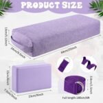 4 Pcs Yoga Bolster Pillows Blocks with Strap Set Comfortable Meditation Pillow for Restorative Non Slip Reusable Yoga Blocks for Balance, Pilates - Image 3