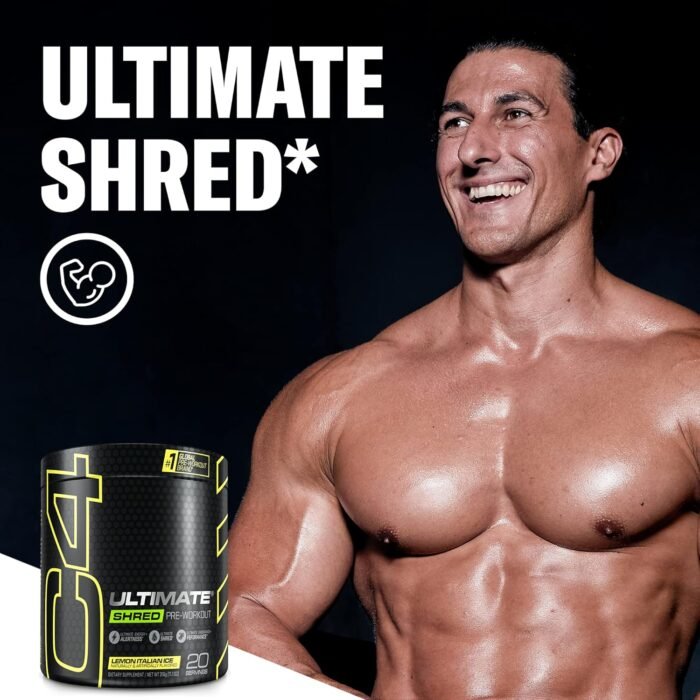 Cellucor C4 Ultimate Shred Pre Workout Powder for Men & Women, Metabolism Supplement with Ginger Root Extract, Lemon Italian Ice, 20 Servings (Pack of 1) - Image 8