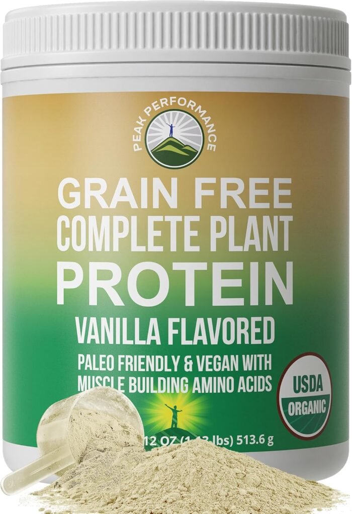 Organic Paleo Grain Free Plant Based Raw Vegan Protein Powder. Amazing Amino Acid Profile and Less Than 1g of Sugar. with Hemp and Pea Protein Vanilla Flavored - Image 2
