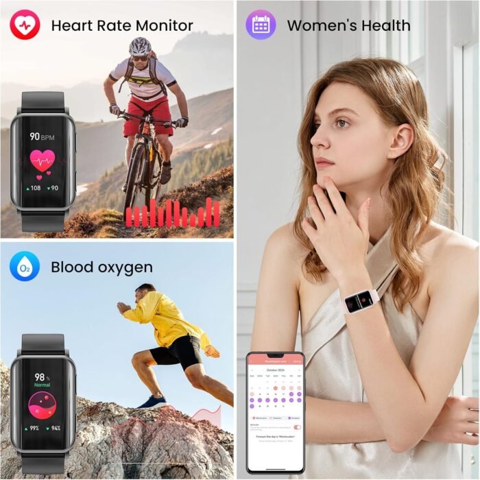 Smart Watch for Men Women (Answer/Make Calls), 1.57" Curved Screen Fitness Tracker IP68 Waterproof with 24/7 Heart Rate/Sleep Monitor, Two Straps Activity Trackers for Android and iPhone - Image 6