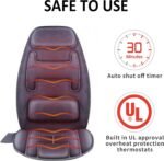 Snailax Massage Seat Cushion with Heat - Extra Memory Foam Support Pad in Neck and Lumbar,10 Vibration Massage Motors, 2 Heat Levels, Back Massager Chair Pad for Back - Image 7