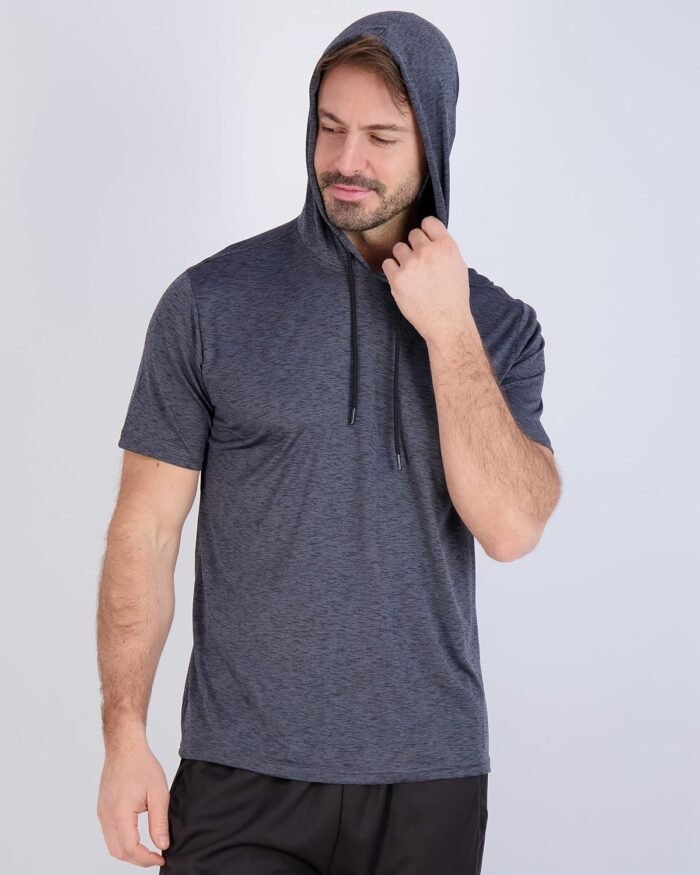 Real Essentials 3 Pack: Men's Dry Fit Short Sleeve Active Athletic Hoodie Pullover Sweatshirt (Available in Big & Tall) - Image 5