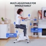 FLEXISPOT V9 3-IN-1 Exercise Bike, All-in-one Under Desk Bike, Indoor Cycling Bike with Adjustable Resistance/LCD Display/Seat/Desktop 350LBS Heavy Duty, Stationary Bike for Home,White - Image 6