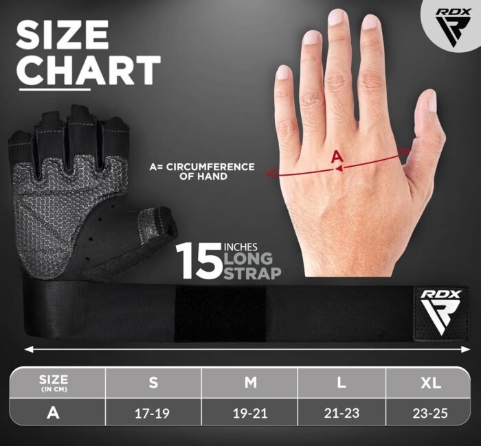 RDX Workout Gloves, 15-Inch Long Support Strap Anti Slip Palm Protection with 3 Wrist Alignment Plates, Powerlifting Deadlifting Bodybuilding Gym Fitness, Weight Lifting Exercise Training, Men Women - Image 7