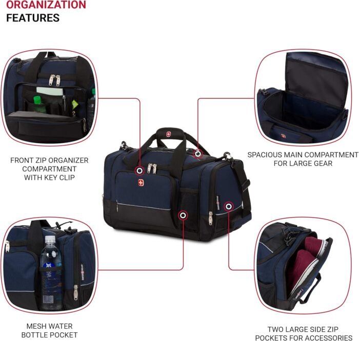 SwissGear Apex Duffle Bag for Travel and Gym with Bungee-Cord System - Image 4