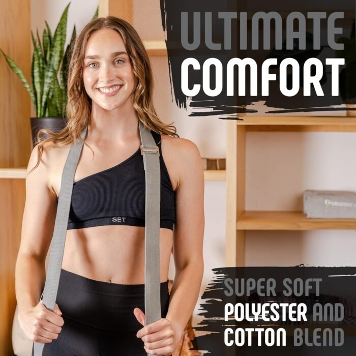 Gradient Fitness Yoga Strap, Friction-Less Easy-Feed Buckle, Super Soft Cotton/Polyester Blend Webbing, Free eGuide. (8 Feet) - Image 2