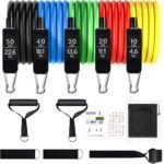 Resistance Bands Set, Exercise Bands, Work Out Bands with Handles, Up to 150lbs, Color Coded Exercise Bands, Exercise Guide, Storage Bag - Image 2