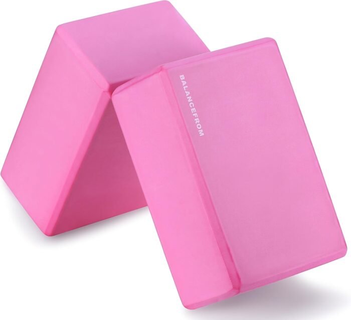 Set of 2 High Density Yoga Blocks, 9"x6"x4" Each, Pair, Multiple Colors - Image 2