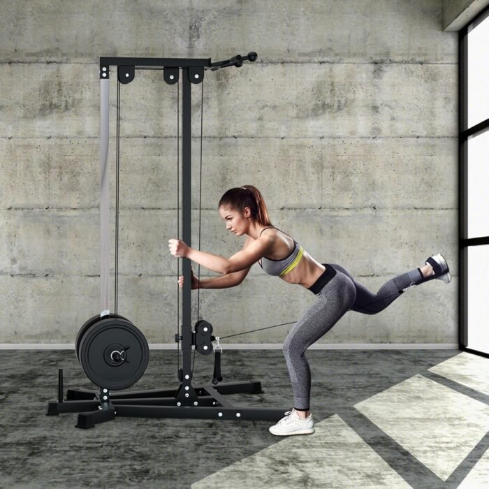 VIVITORY LAT Pull Down and Low Row Cable Machine - 16 Height Adjustable Pulley System for Full Body Workout, Maximum Weight Capacity 400lbs, Perfect for Home Gym, Includes Additional Handle - Image 8