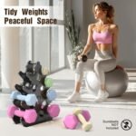 Dumbbell Rack 4-Tier Weight Stand Home Gym Dumbbell Storage Weight Tree Holder (No Dumbbells Rack Only) - Image 7