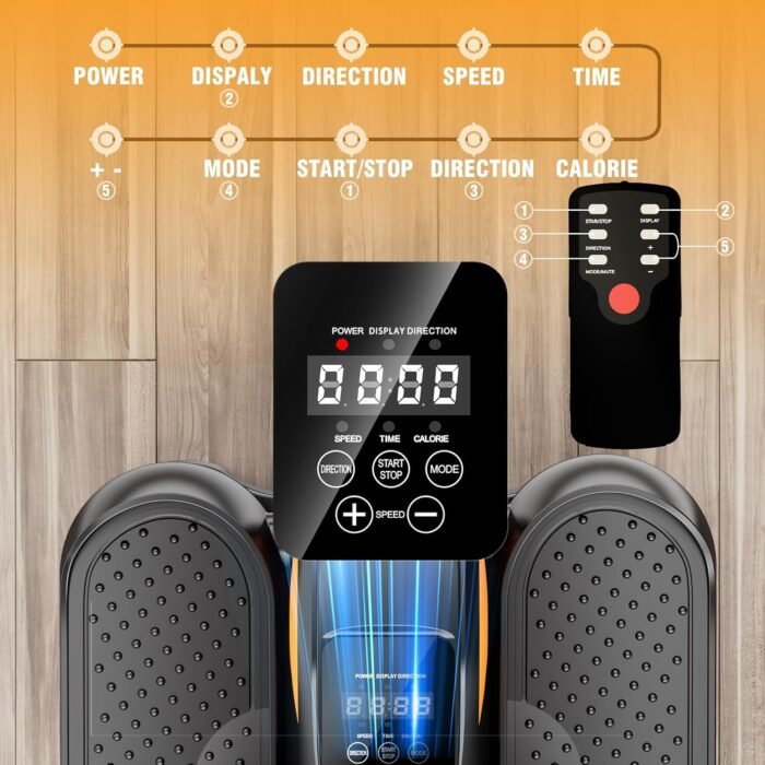 Under Desk Elliptical Machine, Ellipse Leg Exerciser While Sitting for Seniors Adults, Quiet & Portable Fully Assembled Foot Pedal Exerciser at Home with Remote Control, Exclusive Office Silent Mode - Image 6