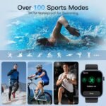 Tensky Smart Watch for Men/Women Android & iOS, AI Voice, 1.99" AMOLED Fitness Tracker with Bluetooth Call, 3ATM Waterproof Heart Rate/Sleep/SpO2 Monitor, Pedometer, 100+ Sports, 12 Days Battery Life - Image 6