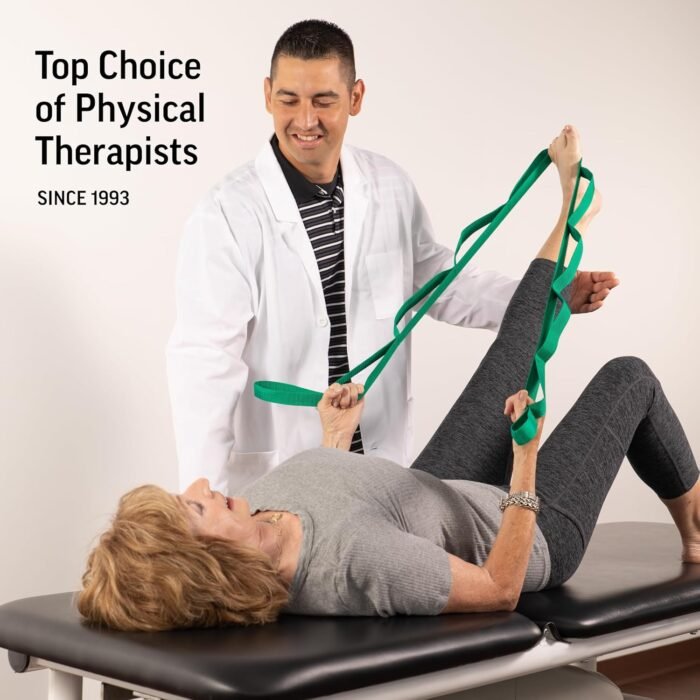OPTP The Original Stretch Out Strap with Exercise Book, for Flexibility and Mobility Exercises. Stretch Out Straps for Physical Therapy, Yoga Stretching Strap and Knee Therapy Strap. Made in the USA - Image 3