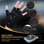 Workout Gloves for Men&Women,Full Palm Protection Weight Lifting Gym Gloves Half Finger Cycling Exercise Gloves with Wrist Wrap Support - Image 5
