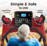 Senior Fitness Treadmill, 400 lb Capacity, Safe Design with Full-Length Rails, Low Step-Up Height, 0.2–4 MPH Motorized Walking Treadmill for Elderly, Recovery & Home Exercise - Image 5