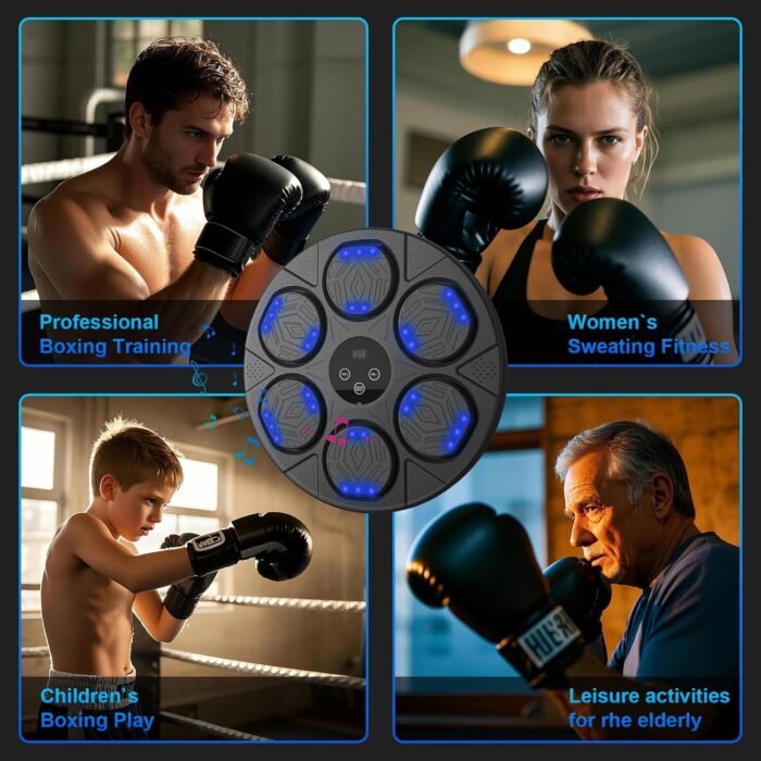 2025 Music Boxing Machine,Boxing Wall Mount Machine for Kids Adult,Bluetooth Smart Boxing Traineing Machine with Boxing Gloves, Boxing Target Workout Punching Equipment for Home,Office,Gym - Image 6