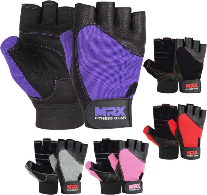 MRX Weight Lifting Gloves Gym Training Bodybuilding Fitness Powerlifting Workout Weightlifting Gloves Genuine Leather for Men & Women - Image 2