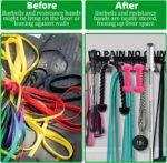 Home Gym Accessories Organization Storage Rack Equipment For Home 8 Hook Wall Hanger Display Gear Barbells Resistance Bands Jump Ropes Lifting Belt Hanger Accessories Hardware Included - Image 4